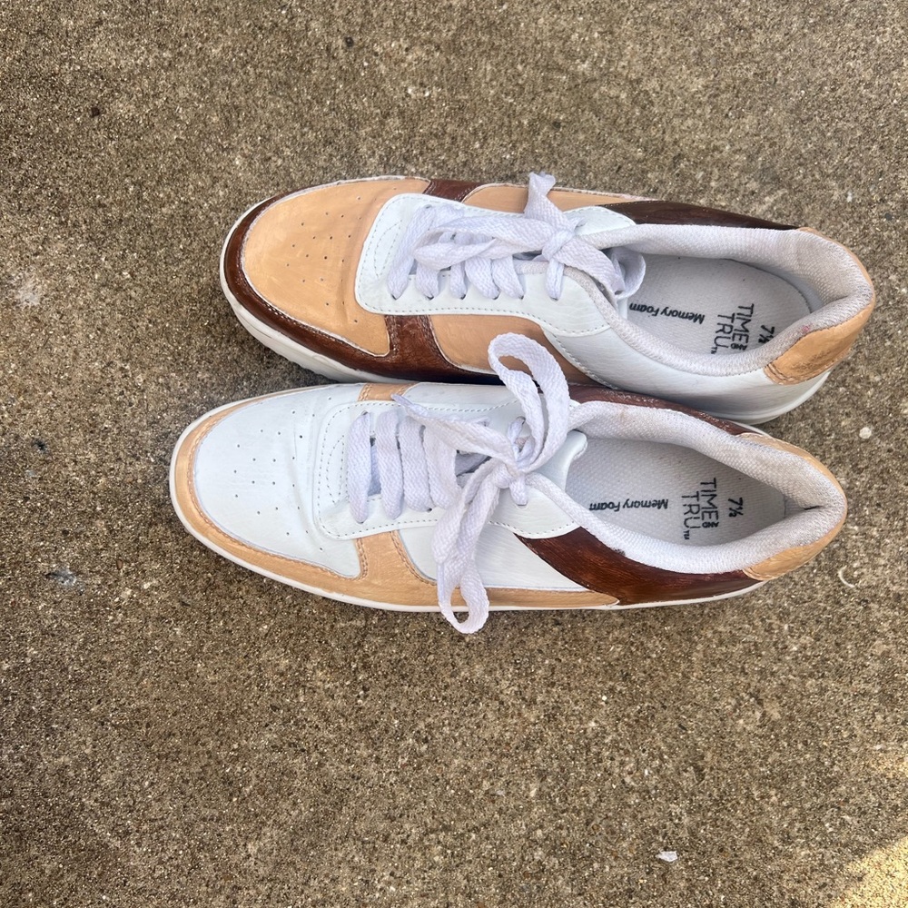 Tan and White Sneakers